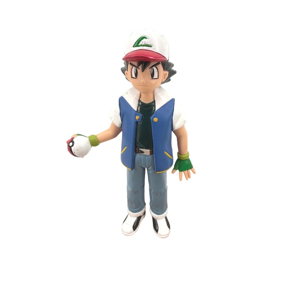 Tomy Ash Ketchum Action Figure 5" PVC 1998 Pokemon Vintage Blue Red 90s Kidcore